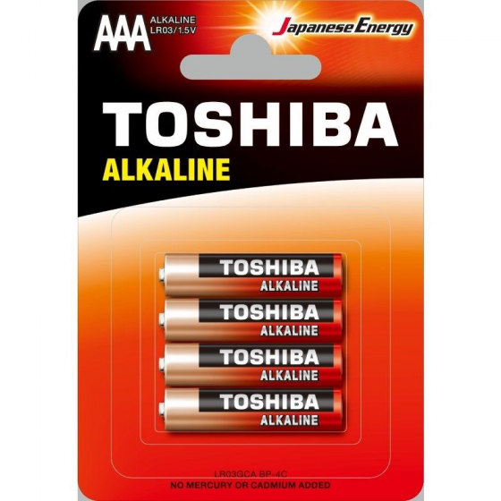 Pack de 4 Pilas AAA Toshiba LR03 Eco/ 1.5V/ Alcalinas
