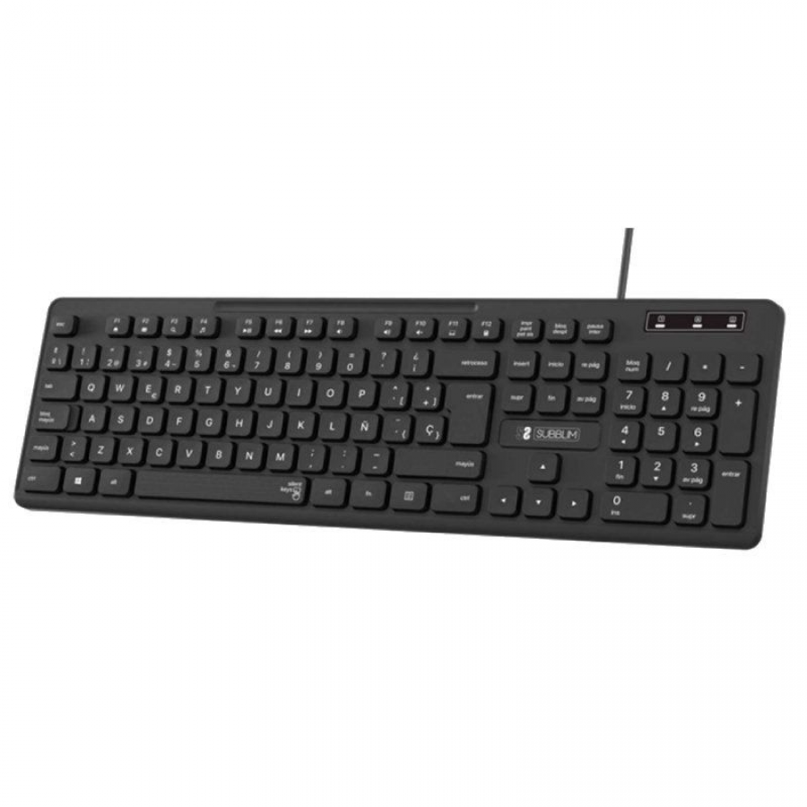 Teclado Subblim Business Slim Silencioso/ Negro
