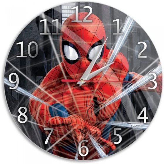 Reloj de Pared Leotec Brillo Spiderman 001 Negro