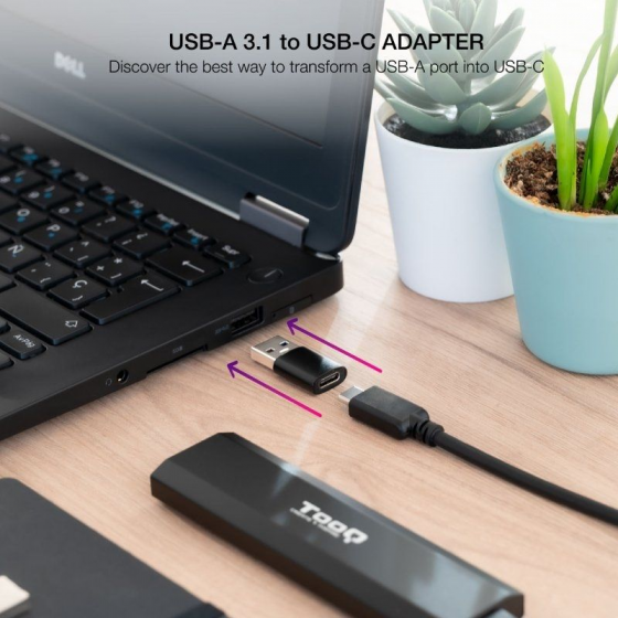 Adaptador USB 3.1 Nanocable 10.02.0012/ USB A Macho - USB-C Hembra
