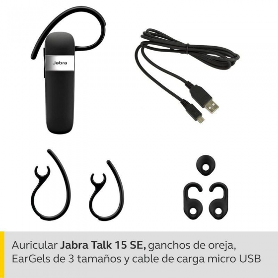 Auricular Bluetooth para Smartphone Jabra Talk 15 SE/ Negro