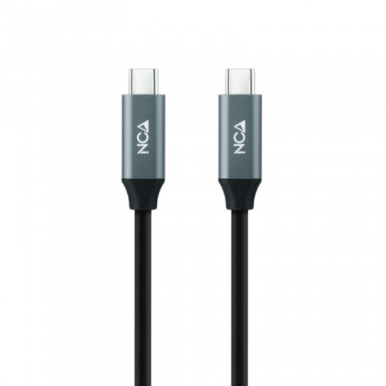 Cable USB 3.2 Nanocable 10.01.4300/ USB Tipo-C Macho - USB Tipo-C Macho/ 0.5m/ Gris y Negro