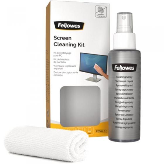 Kit Limpiador de Pantallas Fellowes Screen Cleaning Kit 9930501/ Spray 120ml + Gamuza Microfibra