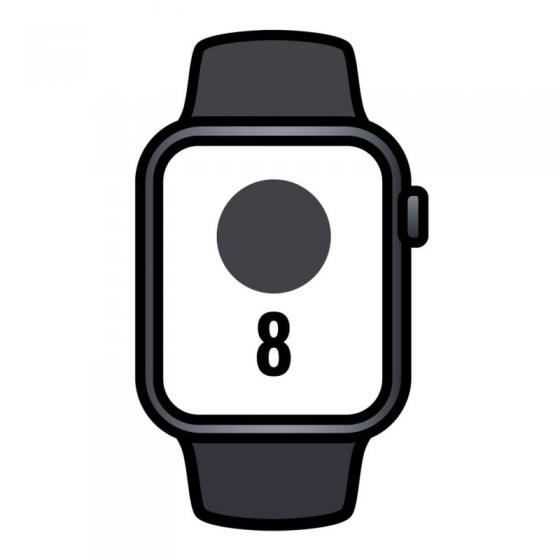 Apple Watch Series 8/ GPS/ 41mm/ Caja de Aluminio Medianoche/ Correa Deportiva Medianoche