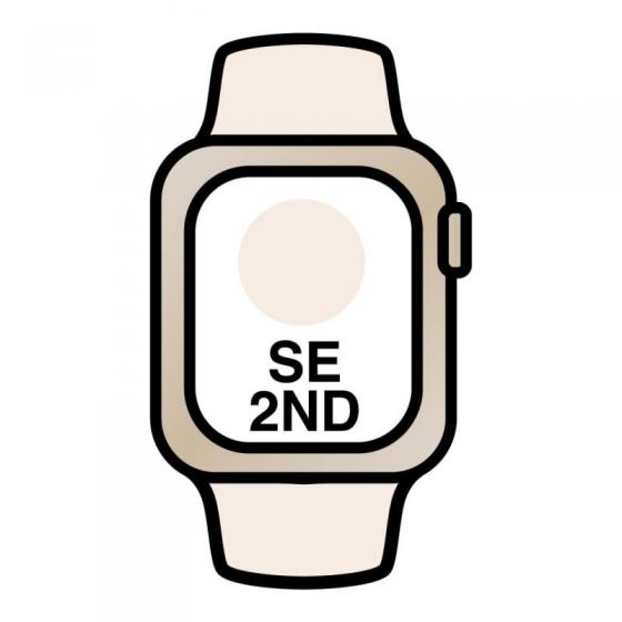 Apple Watch SE/ GPS/ 40mm/ Caja de Aluminio en Blanco Estrella/ Correa Deportiva Blanco Estrella