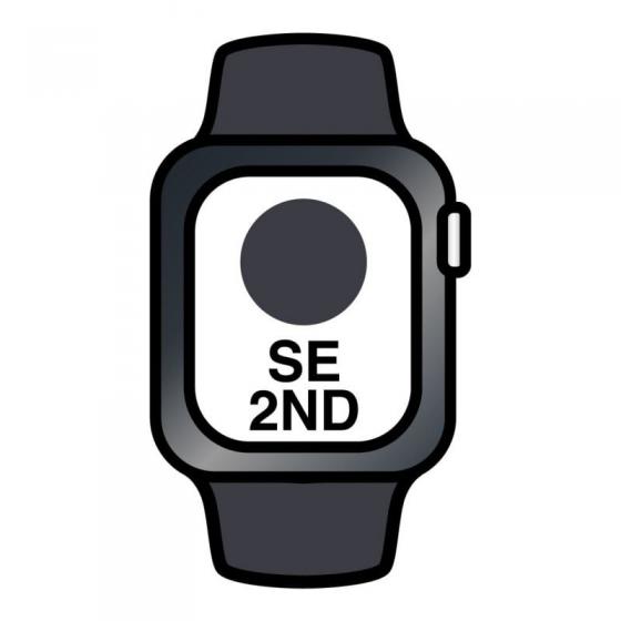 Apple Watch SE/ GPS/ 40mm/ Caja de Aluminio en Negro Medianoche/ Correa Deportiva Negro Medianoche
