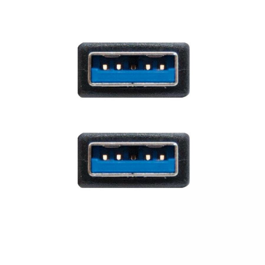 Cable USB 3.0 Nanocable 10.01.1001-BK/ USB Macho - USB Macho/ 1m/ Negro