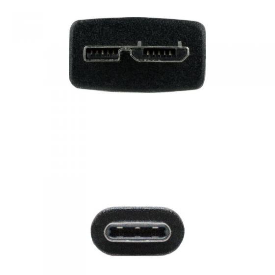 Cable USB 3.0 Nanocable 10.01.1201-BK/ USB Tipo-C Macho - MicroUSB Macho/ 1m/ Negro