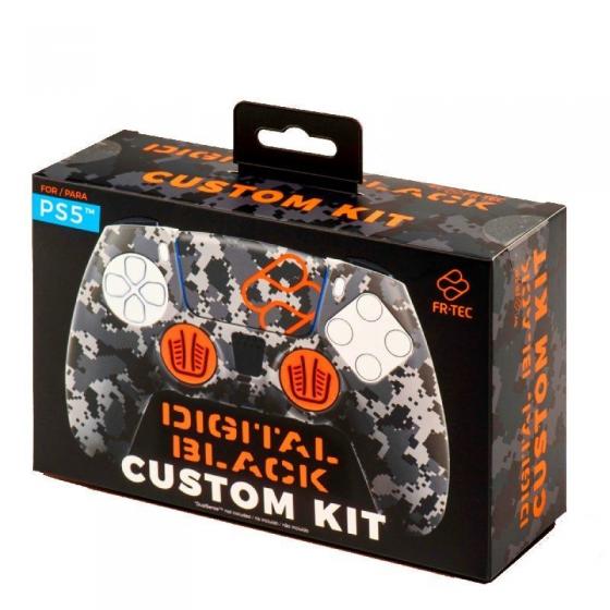 Funda Silicona FR-TEC Custom Kit Digital Black Camo para Mando PS5/ Gris