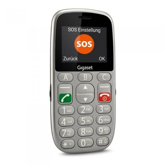 Teléfono Móvil Gigaset GL390 para Personas Mayores/ Gris