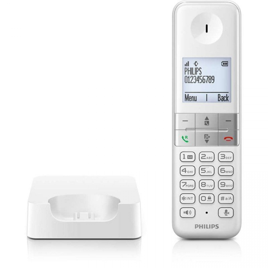 Teléfono Inalámbrico Philips D4701W/34/ Blanco