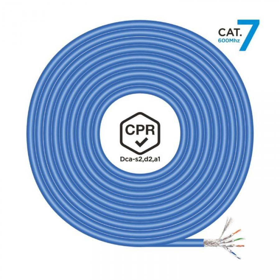 Bobina de Cable RJ45 SFTP AWG23 Aisens A146-0665 Cat.7/ 305m/ Azul