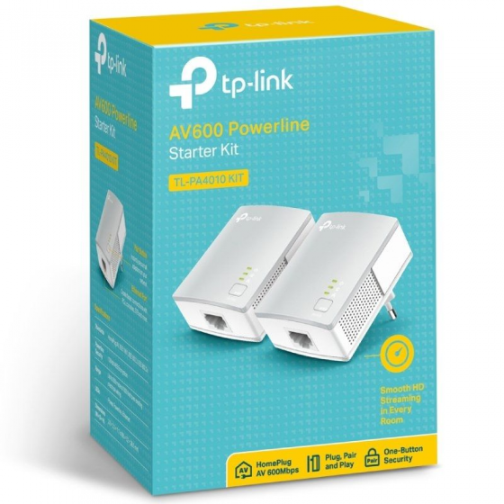 Adaptador Powerline TPLink TL-PA4010Kit 600Mbps/ Alcance 300m/ Pack de 2
