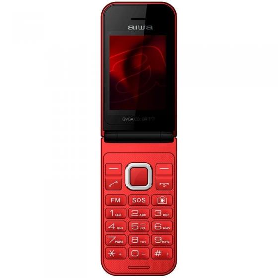 Teléfono Móvil Aiwa FP-24RD para Personas Mayores/ Rojo
