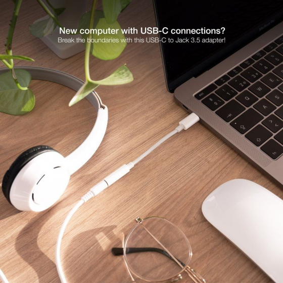 Adaptador USB Tipo-C Nanocable 10.24.1205-W/ USB Tipo-C Macho - Jack 3.5 Hembra