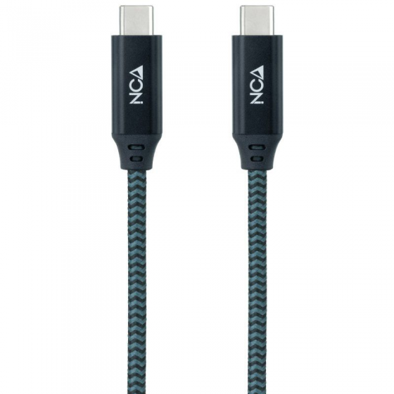 Cable USB 3.2 Nanocable 10.01.4300-COMB/ USB Tipo-C Macho - USB Tipo-C Macho/ 50cm/ Gris y Negro