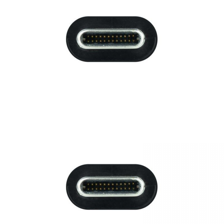 Nanocable Cable USB 3.2 Gen2x2 20Gbps 5A/100W 4K/60Hz USB-C Macho/Macho  1.5m Verde Azulado/Negro, P