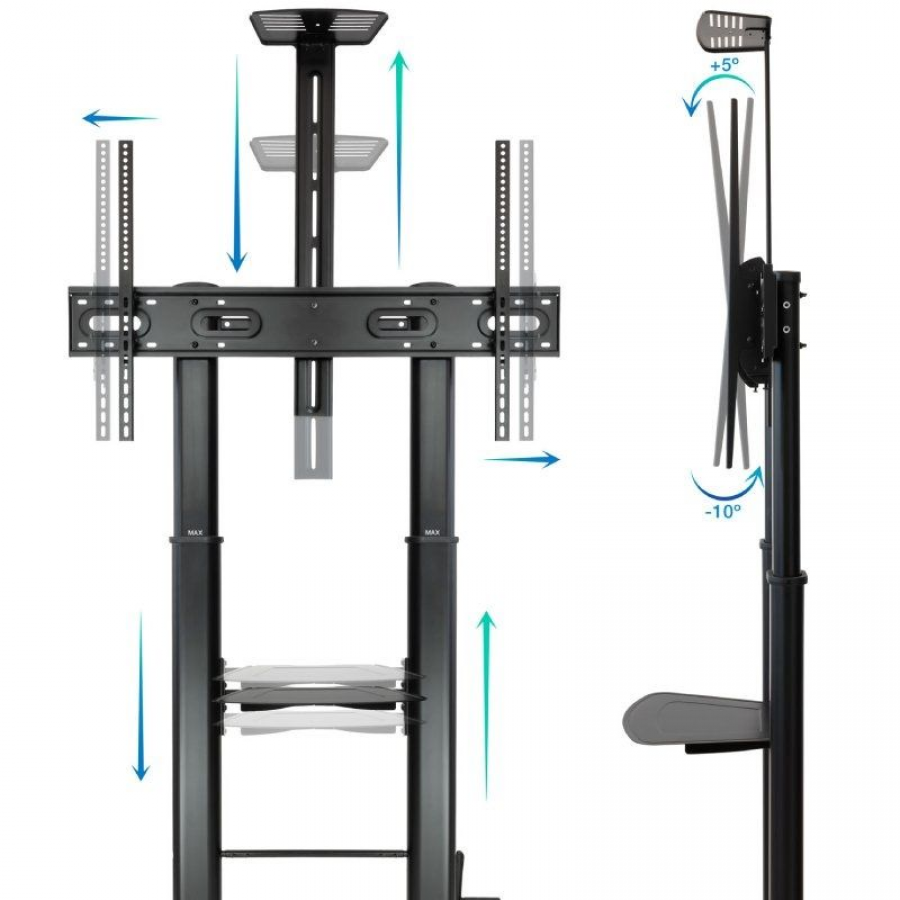 Soporte de Pie Tooq FS20400HM-B para TV de 60-100'/ hasta 100kg