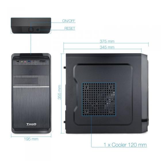 Caja Minitorre TooQ TQC-4735U3C-B con Fuente 500W - Imagen 3