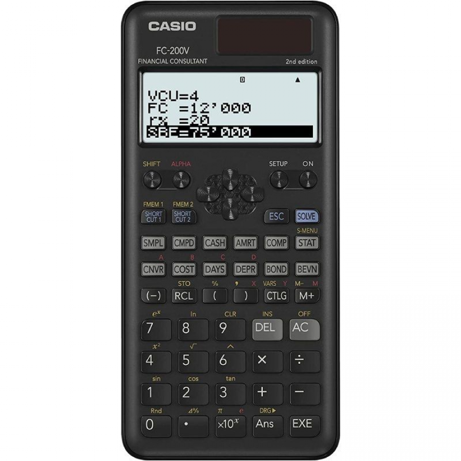 Calculadora Científica Casio FC-200V-2/ Negra