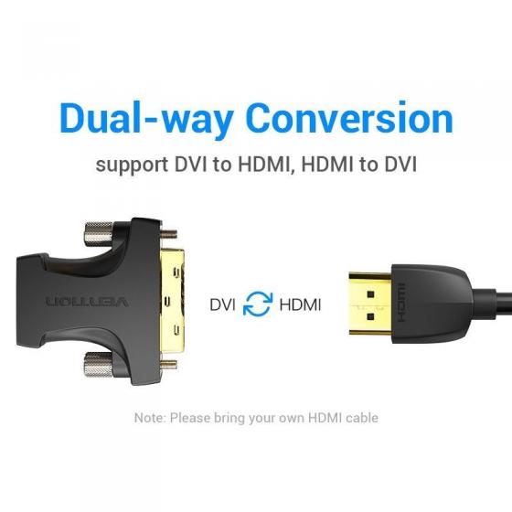 Adaptador HDMI Vention AILB0/ HDMI Hembra - DVI (24+1) Macho