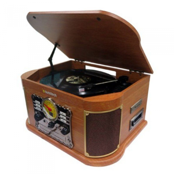 Tocadiscos Sunstech PXRC52CD/ Bluetooth/ Radio FM/ Cassette/ Conversor a MP3