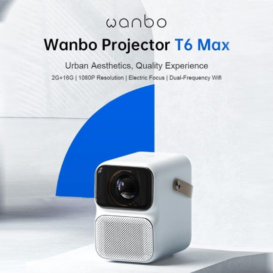 Proyector Portátil Wanbo T6 Max/ 650 Lúmenes/ Full HD/ HDMI/ Bluetooth/ WiFi/ Blanco