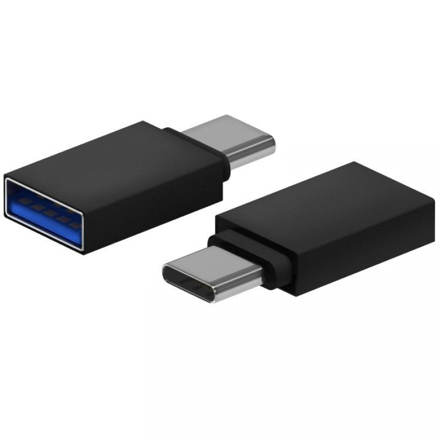 Adaptador USB Aisens A108-0717/ USB Hembra - USB Tipo-C Macho/ Negro