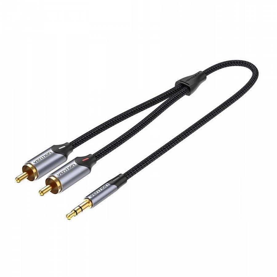 NanoCable 10.24.0301 - Cable audio estereo a 2 RCA, JACK 3.5/M