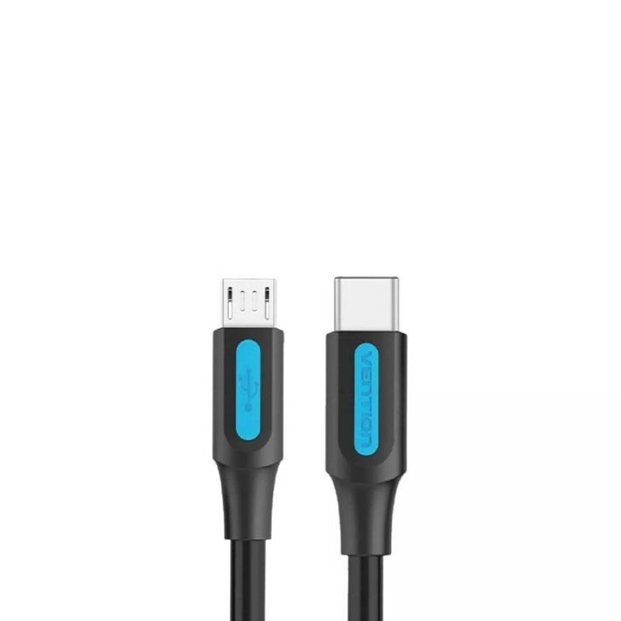 Cable USB 2.0 Tipo-C Vention COVBG/ USB Tipo-C Macho - MicroUSB Macho/ 1.5m/ Negro