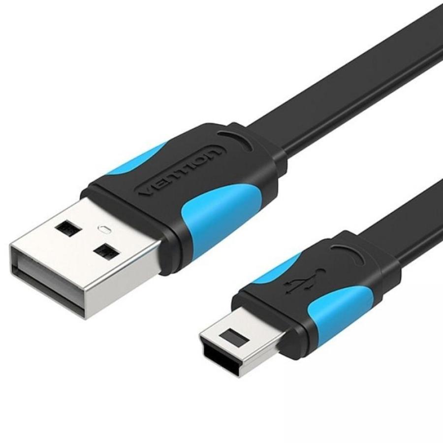 Cable USB 2.0 Vention VAS-A14-B050/ Mini USB Macho - USB Macho/ 50cm/ Azul y Negro