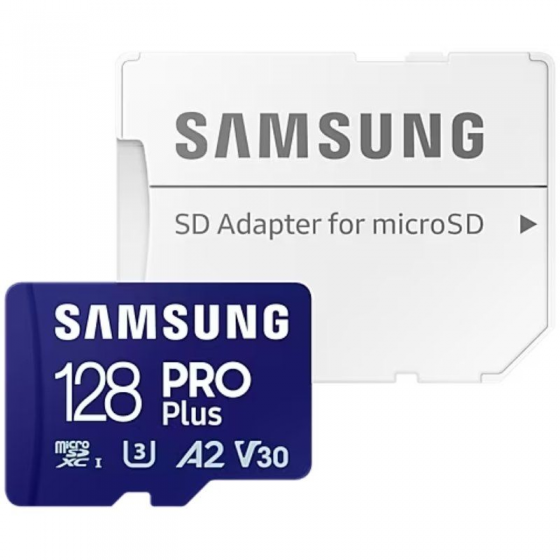 Tarjeta de Memoria Samsung PRO Plus 2023 128GB microSD XC/ Clase 10/ 180MBs