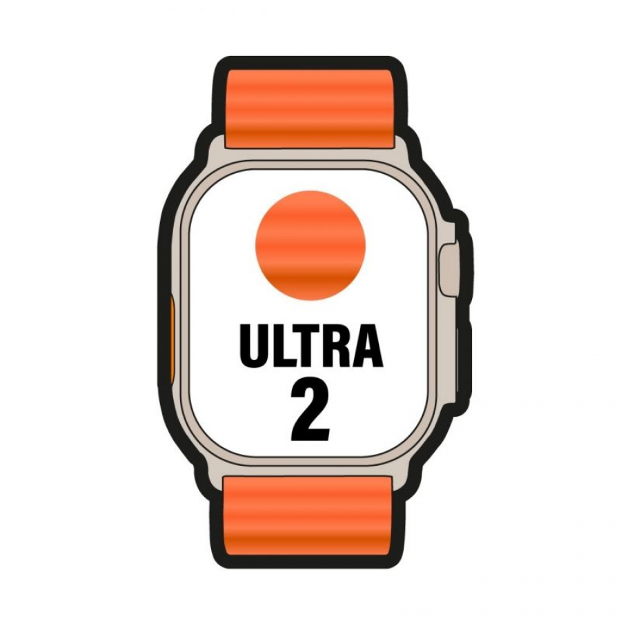 Apple Watch Ultra 2/ GPS/ Cellular/ 49mm/ Caja de Titanio/ Correa Ocean Naranja