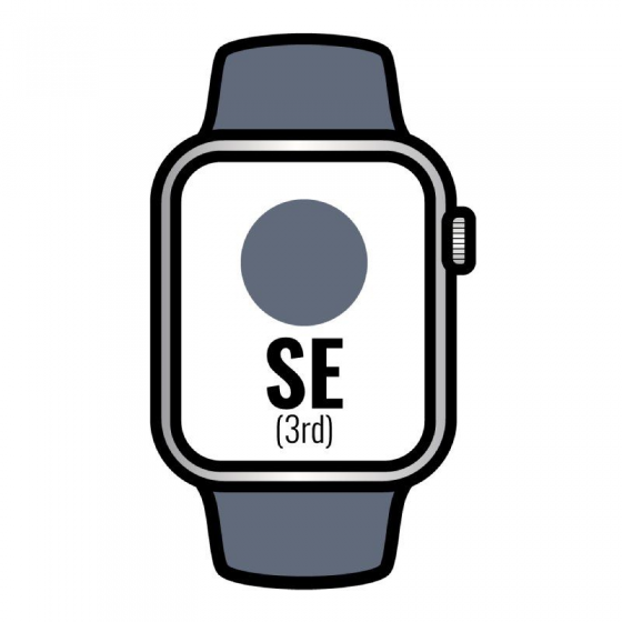 Apple Watch SE 3rd/ Gps/ 40mm/ Caja de Aluminio Plata/ Correa Deportiva Azul Tempestad M/L